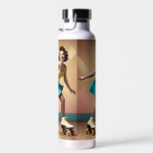 Groovy Glide: Retro ritmes op Schaatsen wielen Waterfles (Rechts)