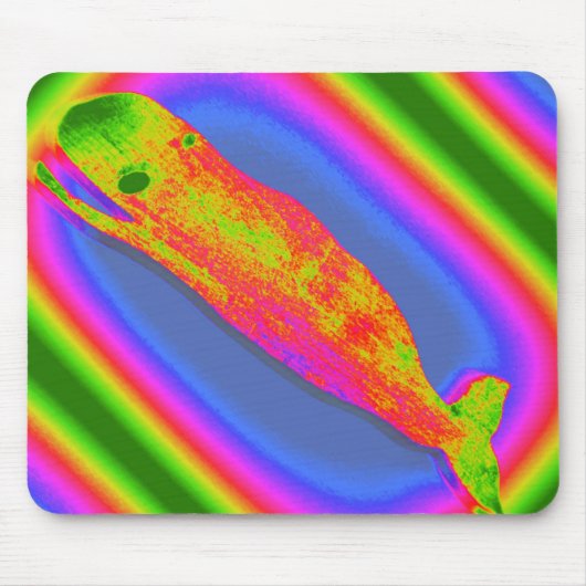 groovy glimlachende walvismousepad muismat (Voorkant)