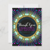 Groovy Glow Blacklight Bat Mitzvah Hartelijk dank Bedankkaart (Voorkant)