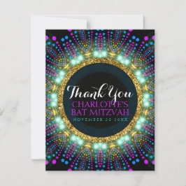 Groovy Glow Blacklight Bat Mitzvah Hartelijk dank Bedankkaart