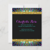 Groovy Glow Blacklight Bat Mitzvah Hartelijk dank Bedankkaart (Achterkant)