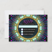 Groovy Glow Blacklight Bat Mitzvah RSVP-kaart Kaart (Voorkant)