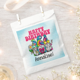 Groovy Gnomes Regenboog Tie Dye Verjaardagsfeestje Bedankzakje