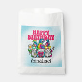 Groovy Gnomes Regenboog Tie Dye Verjaardagsfeestje Bedankzakje (Voorkant)