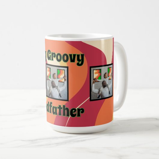 Groovy Godfather Retro Wavy Foto Mok (Voorkant rechts)