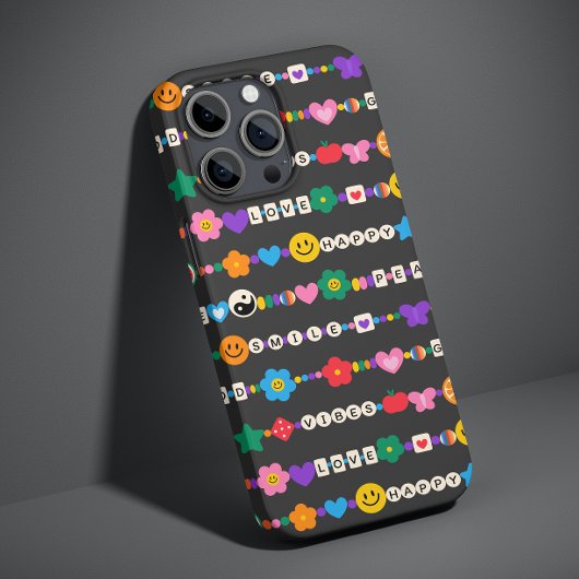 Groovy Goede Vibes Liefde Glimlach Retro Kralen Case-Mate iPhone Case
