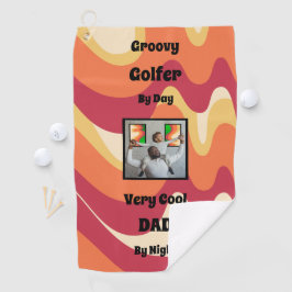 Groovy Golfer Cool Dad  Mid-Century Golfhanddoek