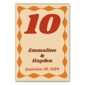 Groovy golvende Sinaasappel en bruin tafelnummer K (Achterkant)