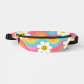 Groovy Golvende Smiley Bloem Retro Heuptasje (Voorkant)
