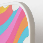 Groovy Golvende Smiley Bloem Retro Pickleball Paddle (Links Detail)