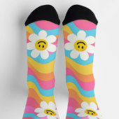 Groovy Golvende Smiley Bloem Retro Sokken (Top)