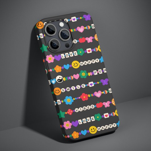 Groovy Good Vibes Liefde Glimlach Retro Kralen Case-Mate iPhone Case