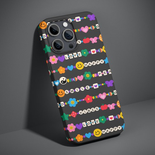 Groovy Good Vibes Liefde Glimlach Retro Kralen Case-Mate iPhone Case