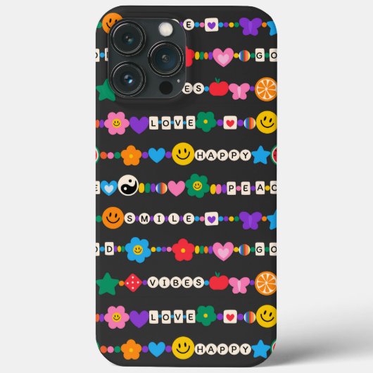 Groovy Good Vibes Love Smile Retro Beads Case-Mate iPhone Case (Achterkant)