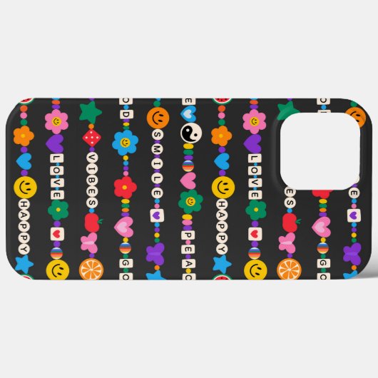 Groovy Good Vibes Love Smile Retro Beads Case-Mate iPhone Case (Achterkant (horizontaal))