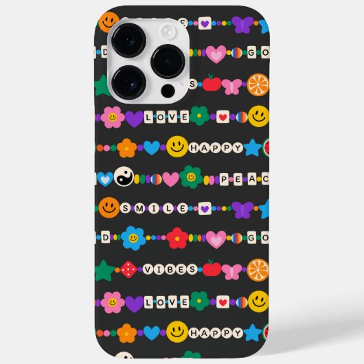 Groovy Good Vibes Love Smile Retro Beads Case-Mate iPhone Case (Achterkant)