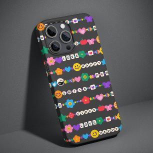 Groovy Good Vibes Love Smile Retro Beads Case-Mate iPhone 14 Pro Hoesje