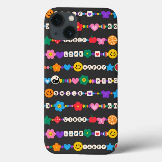 Groovy Good Vibes Love Smile Retro Beads Case-Mate iPhone Case (Achterkant)