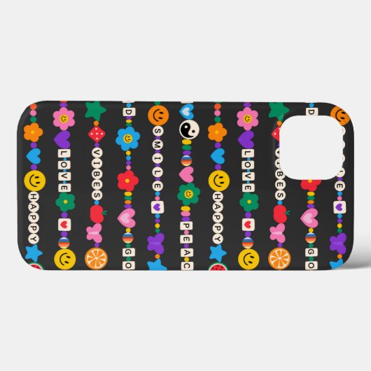 Groovy Good Vibes Love Smile Retro Beads Case-Mate iPhone Case (Achterkant (horizontaal))