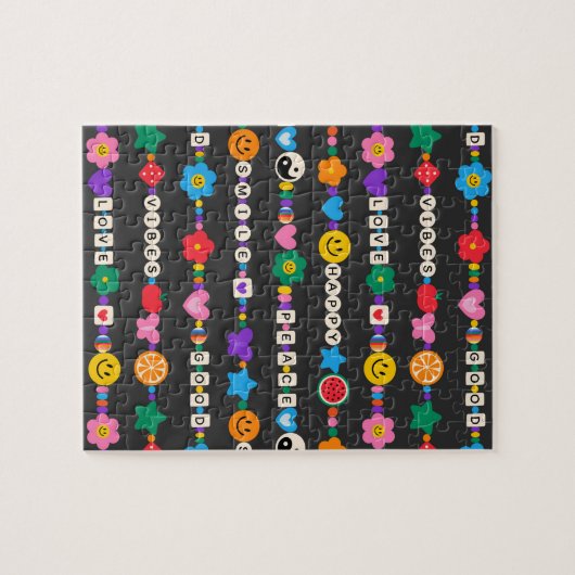 Groovy Good Vibes Love Smile Retro Beads Legpuzzel (Horizontaal)