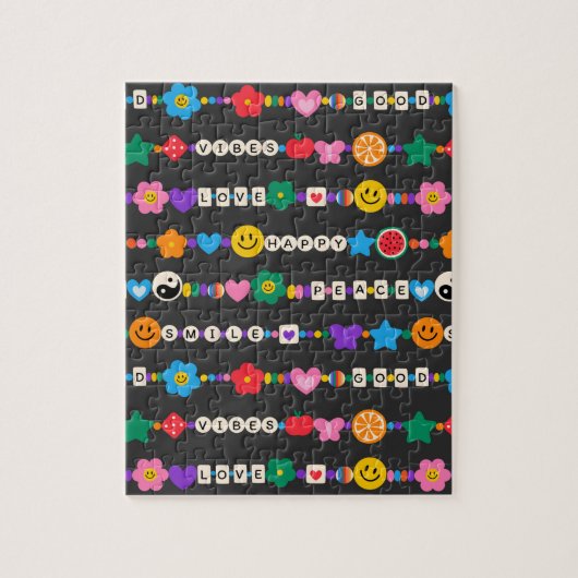 Groovy Good Vibes Love Smile Retro Beads Legpuzzel (Verticaal)