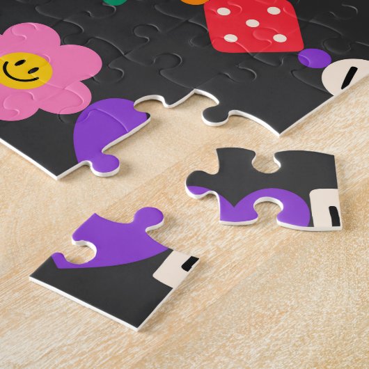 Groovy Good Vibes Love Smile Retro Beads Legpuzzel (Zijkant)