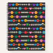 Groovy Good Vibes Love Smile Retro Beads Notitieboek (Voorkant)