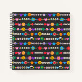 Groovy Good Vibes Love Smile Retro Beads Notitieboek (Voorkant)
