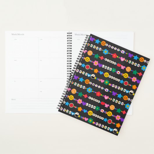 Groovy Good Vibes Love Smile Retro Beads Planner (Display)