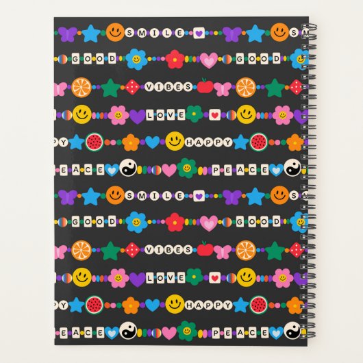 Groovy Good Vibes Love Smile Retro Beads Planner (Achterkant)