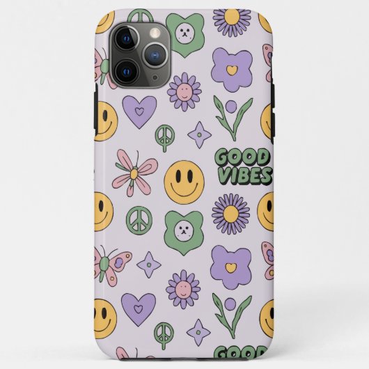 Groovy Good Vibes Y2K Butterfly iPhone Case (Achterkant)
