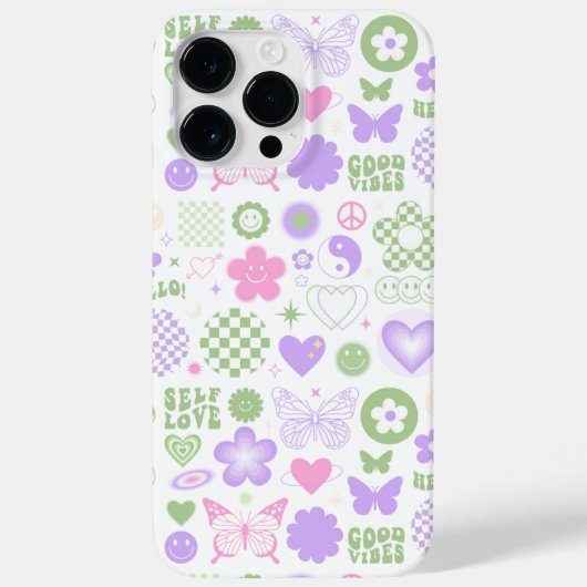 Groovy Good Vibes Y2K Vlinder Modern Meisje Case-Mate iPhone Case (Achterkant)