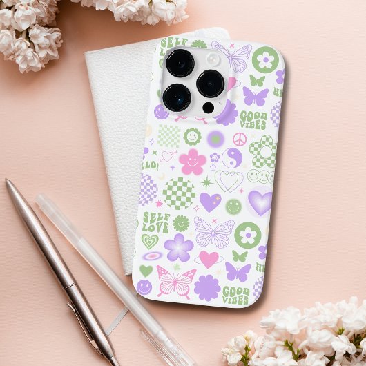 Groovy Good Vibes Y2K Vlinder Modern Meisje Case-Mate iPhone Case