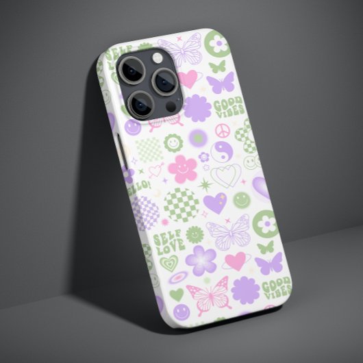 Groovy Good Vibes Y2K Vlinder Modern Meisje Case-Mate iPhone Case