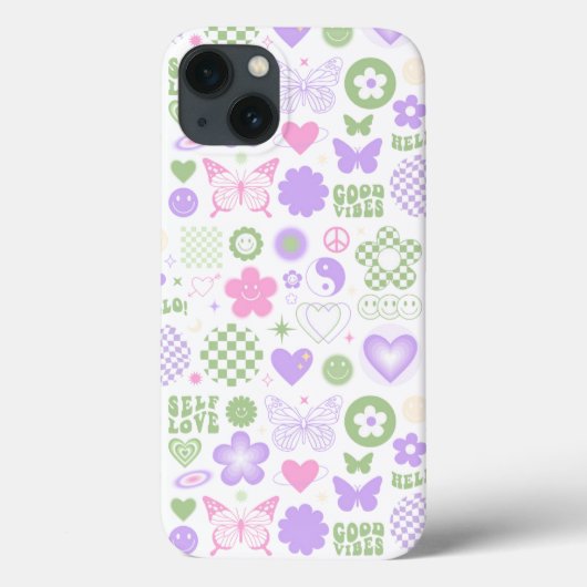 Groovy Good Vibes Y2K Vlinder Modern Meisje Case-Mate iPhone Case (Achterkant)