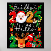Groovy Goodbye 2025 Hello 2026 Happy New Years Eve Poster (Voorkant)