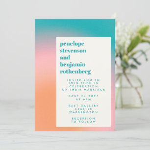 Groovy Gradient Blauwgroen Roze Oranje Abstract hu Kaart