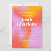 Groovy Gradient Lavender Oranje Cool Bat Mitzvah Kaart (Voorkant)