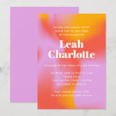 Groovy Gradient Lavender Oranje Cool Bat Mitzvah Kaart (Voorkant / Achterkant)