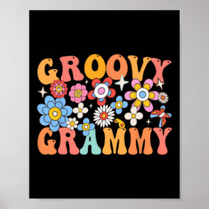Groovy Grammy Moederdag Kleurrijke Bloemen Matchin Poster