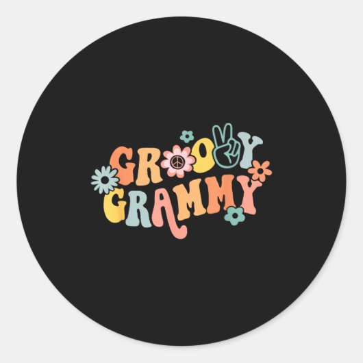 Groovy Grammy One Thankful Grammy Valentines Day M Ronde Sticker (Voorkant)