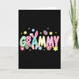 Groovy Grammy Pasen Eieren Bloem Konijn Oor Pasen Kaart