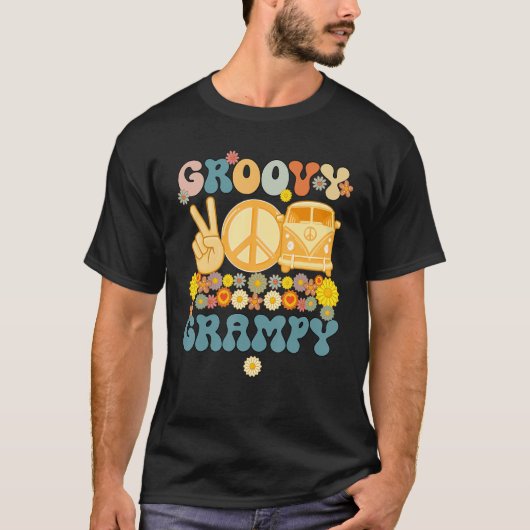 Groovy Grampy Retro Matching Family Baby shower Fa T-shirt (Voorkant)