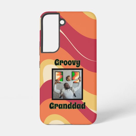 "Groovy Grandad" Warm-Toned Retro Wave Foto Samsung Galaxy Hoesje (Achterkant)