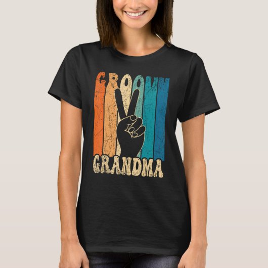 Groovy Grandma 70s Aesthetic Nostalgia 1970's Retr T-shirt (Voorkant)