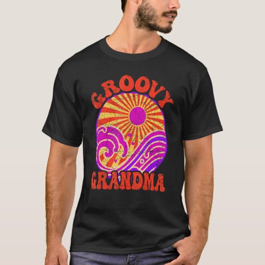 Groovy Grandma 70s Aesthetic Nostalgia 1970's Retr T-shirt (Voorkant)