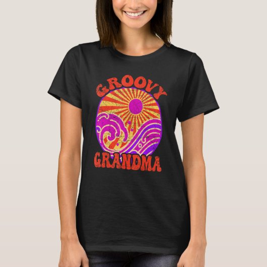 Groovy Grandma 70s Aesthetic Nostalgia 1970's Retr T-shirt (Voorkant)