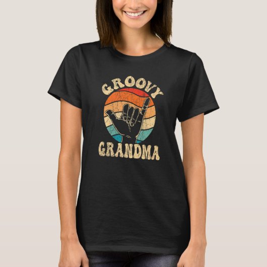 Groovy Grandma 70s Aesthetic Nostalgia 1970's Retr T-shirt (Voorkant)