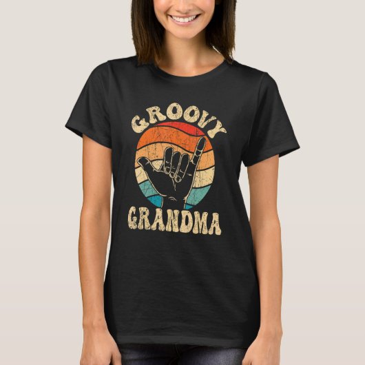 Groovy Grandma 70s Aesthetic Nostalgia 1970's Retr T-shirt (Voorkant)
