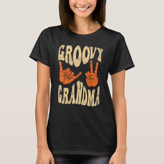 Groovy Grandma 70s Aesthetic Nostalgia 1970's Retr T-shirt (Voorkant)